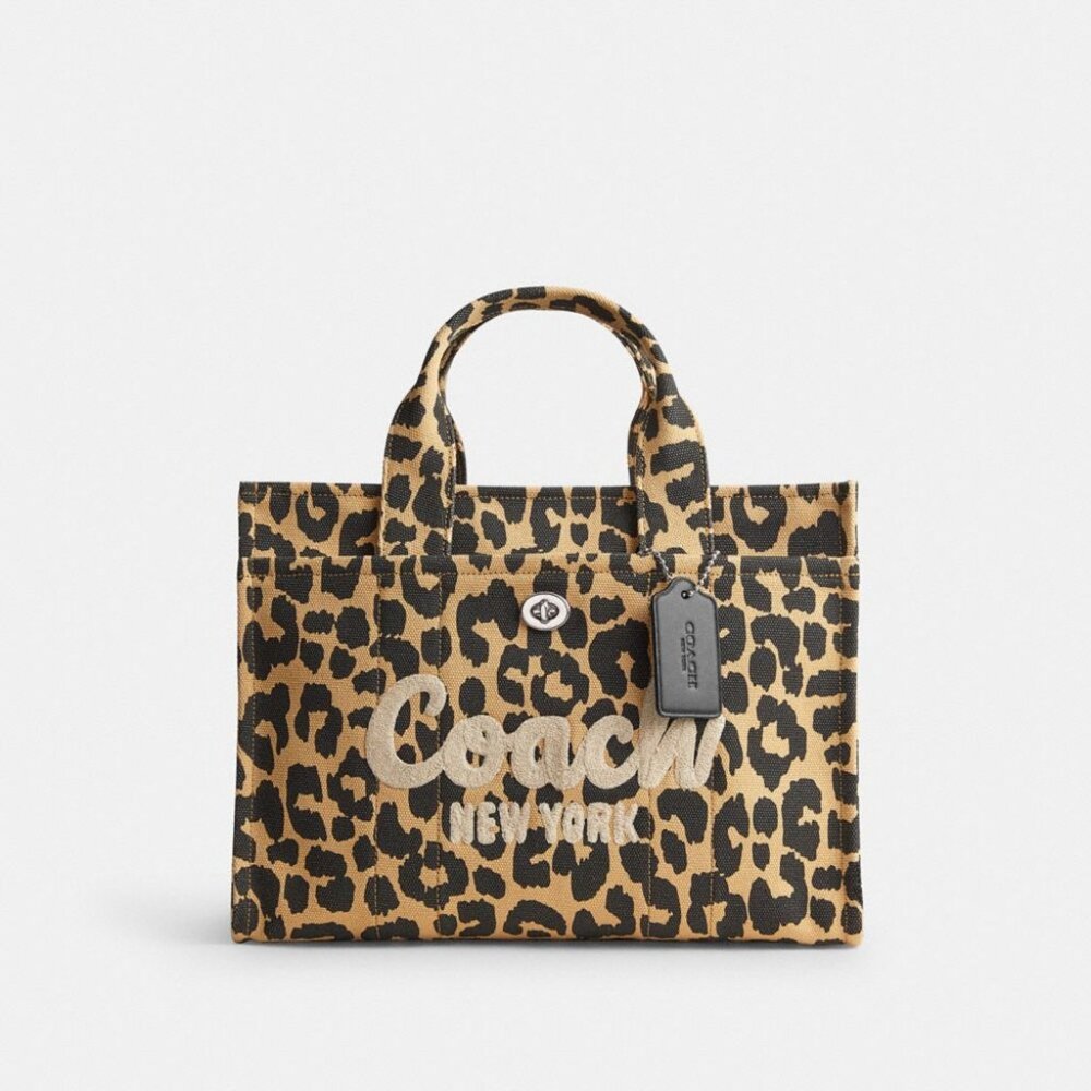 Coach Cargo Tote Bag With Leopard Print